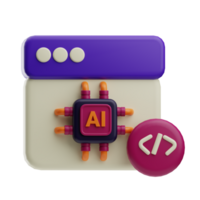 Artificial intelligence programmer illustration 3d png