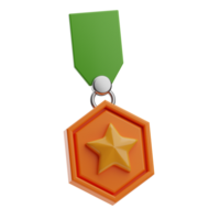 militaire étoile médaille illustration 3d png