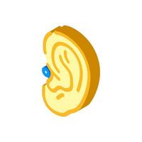 tragus piercing earring isometric icon vector illustration