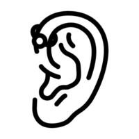 forward helix piercing earring line icon vector illustration