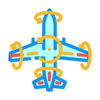 flight control system aeronautical engineer color icon vector illustration