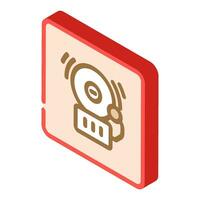 fire alarm emergency isometric icon vector illustration