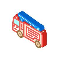 fire engine emergency isometric icon vector illustration