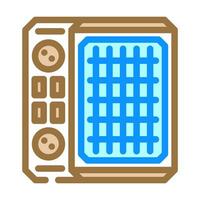 solar battery charger glamping color icon vector illustration