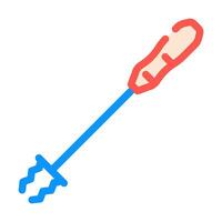 marshmallow roasting sticks color icon vector illustration