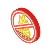 no open fire flame emergency isometric icon vector illustration