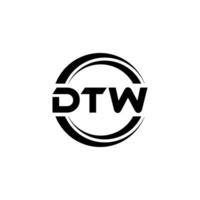 dtw logo diseño, inspiración para un único identidad. moderno elegancia y creativo diseño. filigrana tu éxito con el sorprendentes esta logo. vector