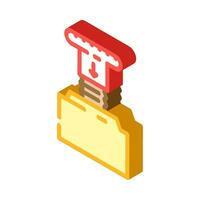 emergency stop button alert isometric icon vector illustration