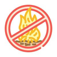 no open fire flame emergency color icon vector illustration
