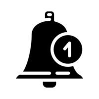 notification bell alert glyph icon vector illustration