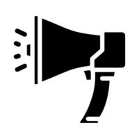 megaphone alert glyph icon vector illustration