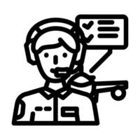 flight test engineer aeronautical engineer line icon vector illustration