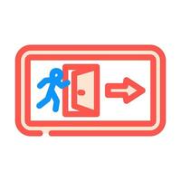 emergency exit alert color icon vector illustration