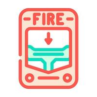 fire alarm alert color icon vector illustration