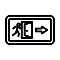 emergency exit alert line icon vector illustration