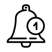 notification bell alert line icon vector illustration