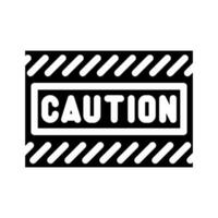 caution alert glyph icon vector illustration