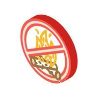 no campfires emergency isometric icon vector illustration