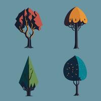 Set abstract tree vector image.