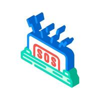 alert button isometric icon vector illustration