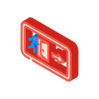 emergency exit alert isometric icon vector illustration