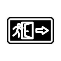 emergency exit alert glyph icon vector illustration