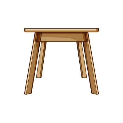 top wooden table cartoon vector illustration