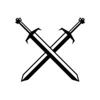 illustration of crossed swords vector icon isolated on white background