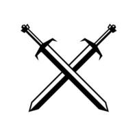 illustration of crossed swords vector icon isolated on white background