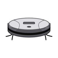 floor robot vacuum cleaner cartoon vector illustration