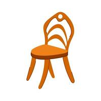 furniture wooden chair cartoon vector illustration