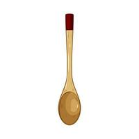 top wooden spoon cartoon vector illustration