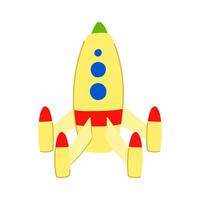 Ilustración de vector de dibujos animados de juguete de cohete de ciencia