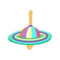 child spinning top cartoon vector illustration