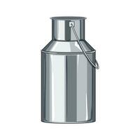 cow metal milk can cartoon vector illustration