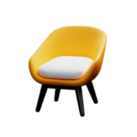 Leather yellow armchair png