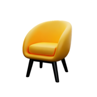 Leather yellow armchair png