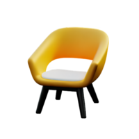 Leather yellow armchair png