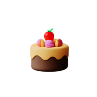 pastel y magdalena con Cereza y fresa png