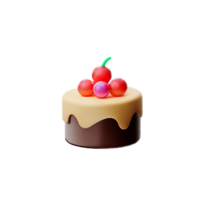 Cake and cupcake with cherry and strawberry png