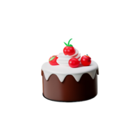 Cake and cupcake with cherry and strawberry png