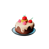 Cake and cupcake with cherry and strawberry png