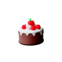 Cake and cupcake with cherry and strawberry png