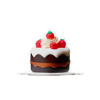 Cake and cupcake with cherry and strawberry png