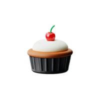 Cake and cupcake with cherry and strawberry png