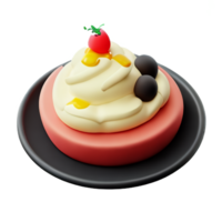 Pancake with cherries and cream png