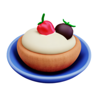 Pancake with cherries and cream png