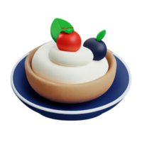 Pancake with cherries and cream png