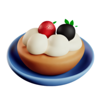 Pancake with cherries and cream png