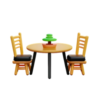 Modern table and chair isolate png